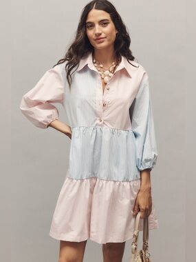 Anthropologie The Bettina Mix Stripe Mini Dress